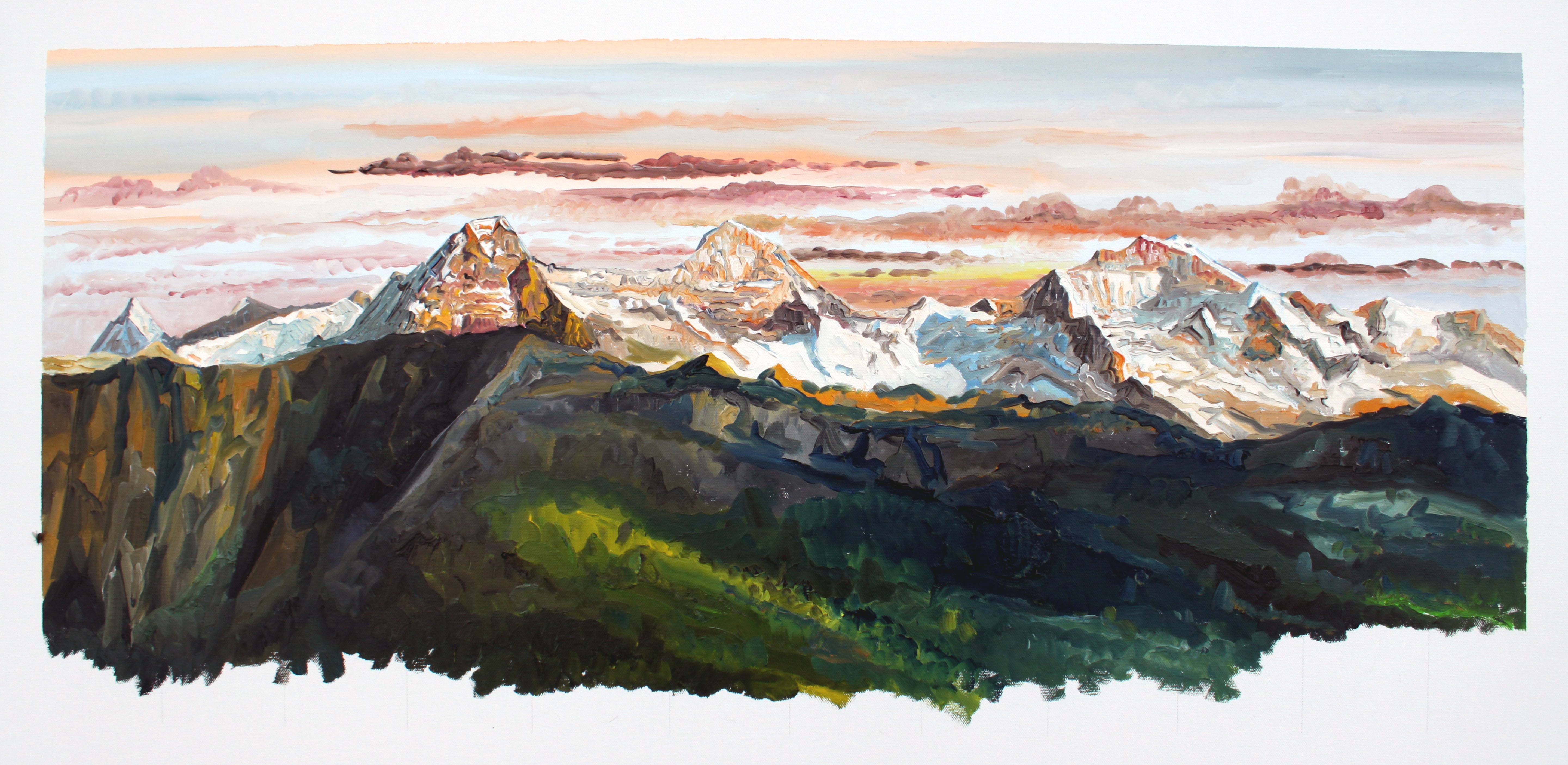 Aussicht zu Eiger Mönch und Jungfrau vom Harder